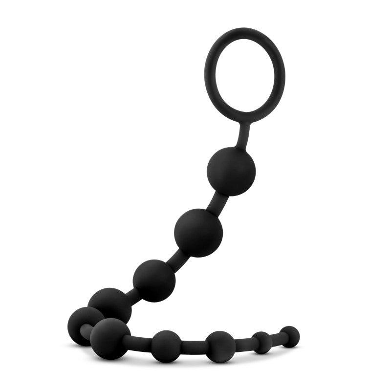 Anal Adventures Platinum 10 Anal Beads - Black - Black 31.7 cm Anal Beads - BL-11015