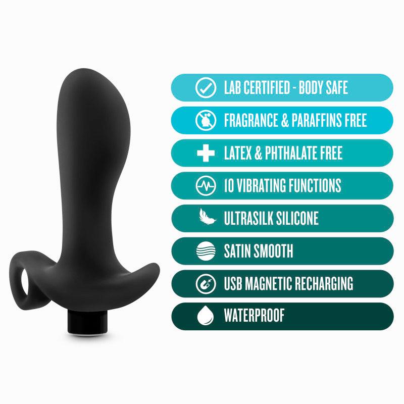 Anal Adventures Platinum Vibrating Prostate Massager 01 - Black 10.8 cm USB Rechargeable Prostate Massager - BL-11615