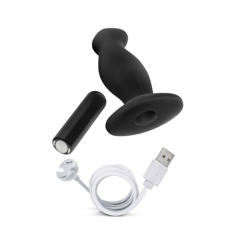 Anal Adventures Platinum Vibrating Prostate Massager 02 - Black 10.8 cm USB Rechargeable Prostate Massager - BL-11625