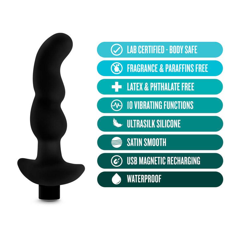 Anal Adventures Platinum Vibrating Prostate Massager 03 - Black USB Rechargeable 15.2 cm Prostate Massager - BL-11635