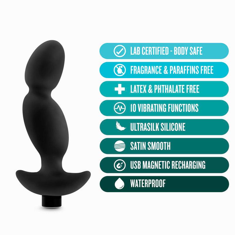 Anal Adventures Platinum Vibrating Prostate Massager 04 - Black 16.5 cm USB Rechargeable Prostate Massager - BL-11645