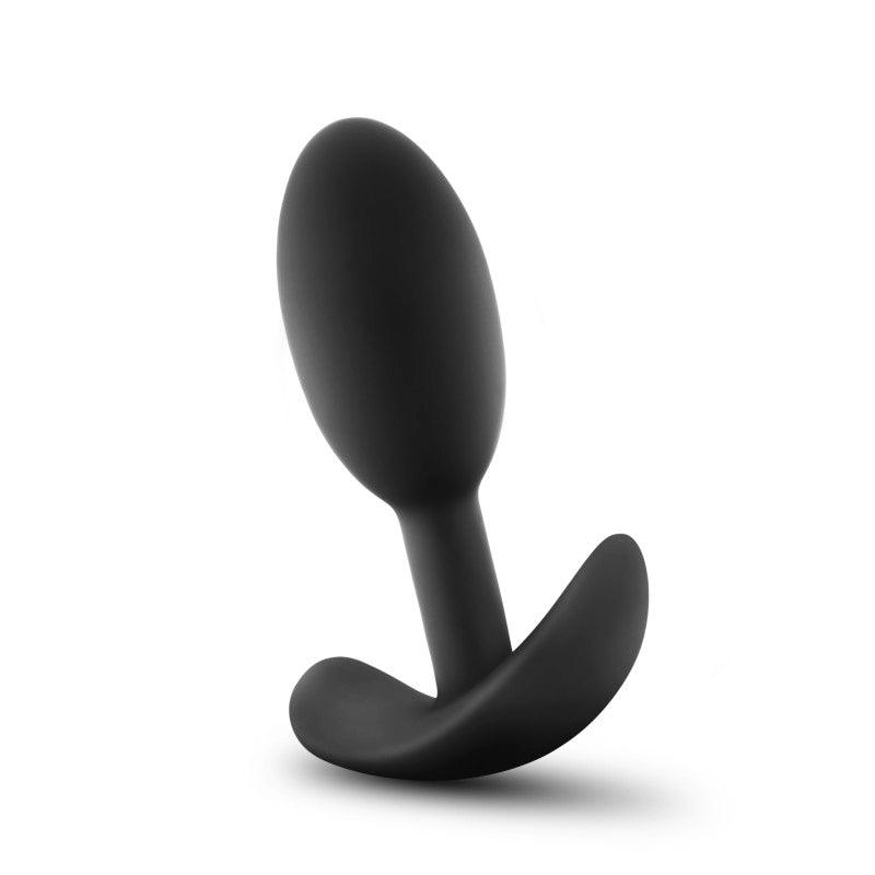 Anal Adventures Platinum Vibra Slim Plug - Black 8.9 cm Small Butt Plug with Internal Ball - BL-11845