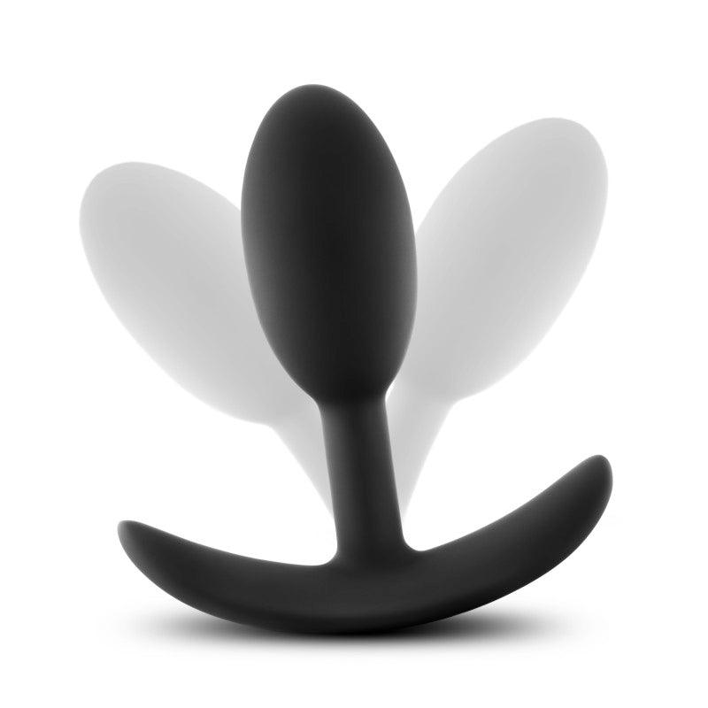 Anal Adventures Platinum Vibra Slim Plug - Black 8.9 cm Small Butt Plug with Internal Ball - BL-11845