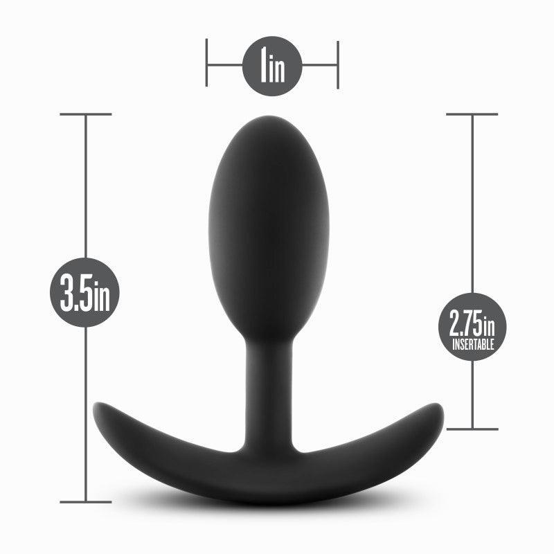 Anal Adventures Platinum Vibra Slim Plug - Black 8.9 cm Small Butt Plug with Internal Ball - BL-11845