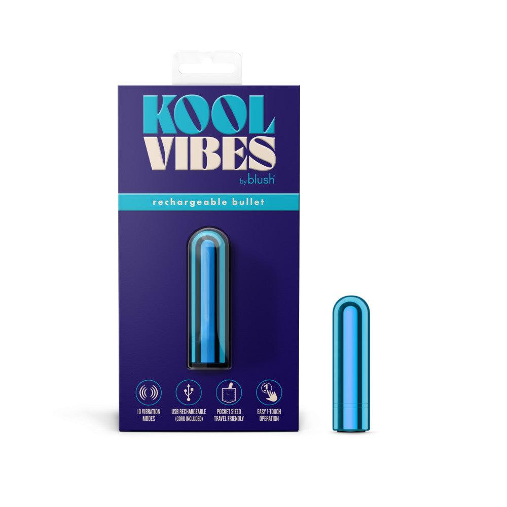 Kool Vibes - Rechargeable Mini Bullet - Blueberry - Blueberry 6.4 cm USB Rechargeable Bullet - BL-14302