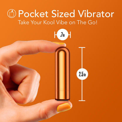 Kool Vibes - Rechargeable Mini Bullet - Tangerine - Orange 6.4 cm USB Rechargeable Bullet - BL-14319