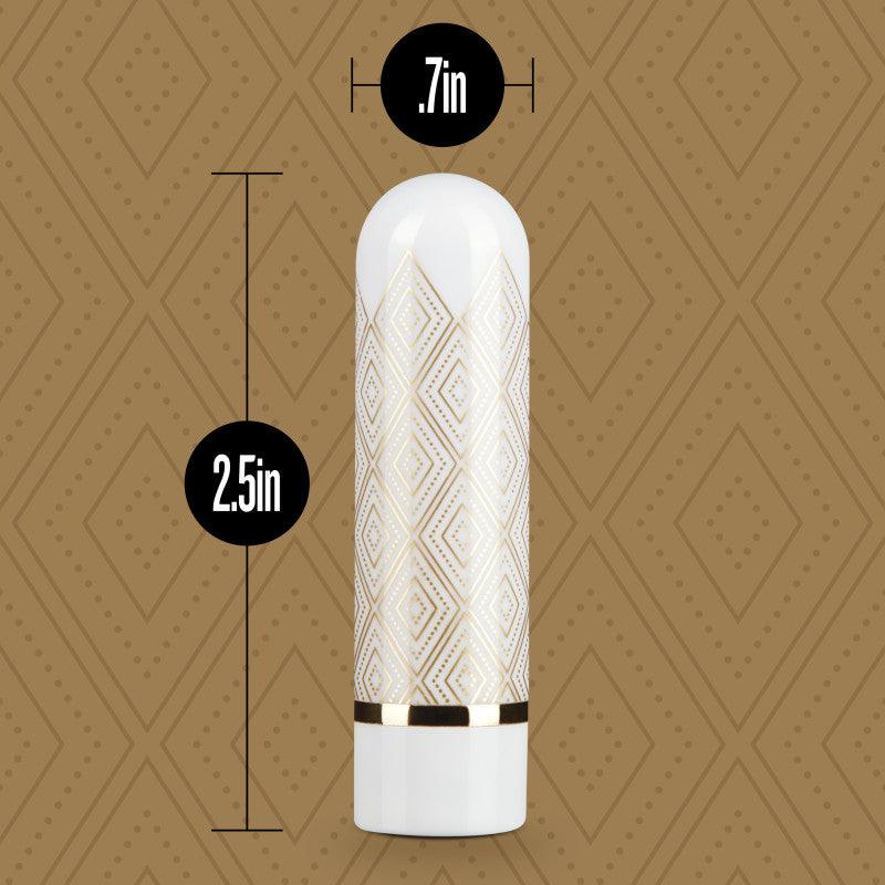 The Collection Glitzy Deco - White/Gold 6.4 cm (2.5'') USB Rechargeable Bullet - BL-14344