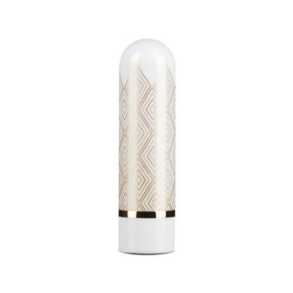 The Collection Glitzy Deco - White/Gold 6.4 cm (2.5'') USB Rechargeable Bullet - BL-14344