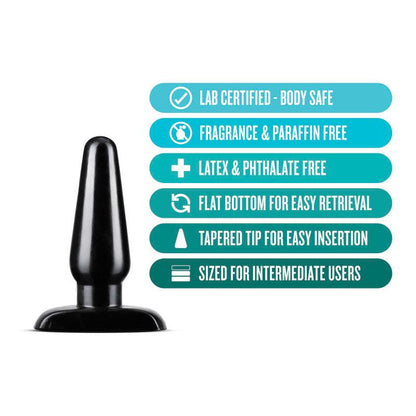 Anal Adventures Basic Anal Plug - Medium - Black 12 cm Butt Plug - BL-18715