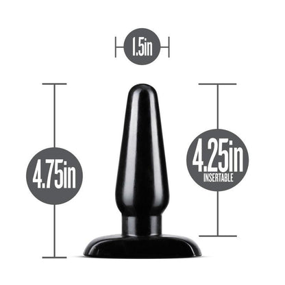 Anal Adventures Basic Anal Plug - Medium - Black 12 cm Butt Plug - BL-18715