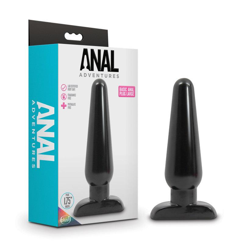 Anal Adventures Basic Anal Plug - Large - Black 16.5 cm Butt Plug - BL-18915