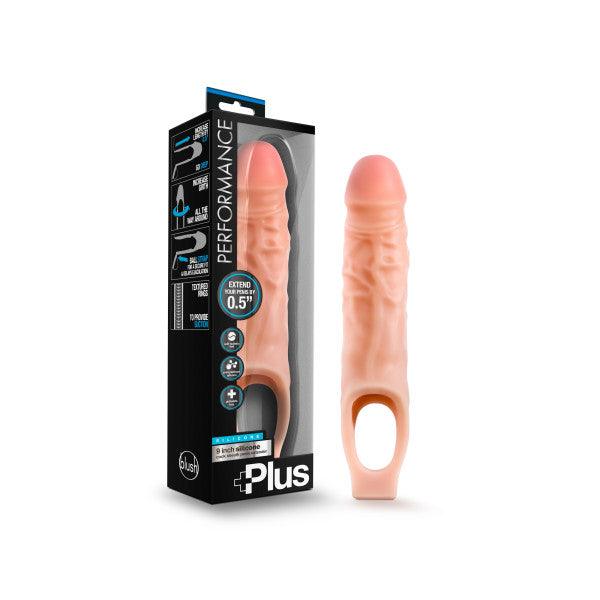 Performance Plus 9'' Silicone Cock Sheath Penis Extender - Flesh 1.3 cm (0.5'') Penis Extension Sleeve - BL-22583