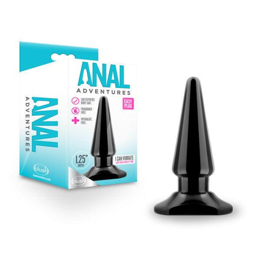 Anal Adventures Easy Plug - Black 10.1 cm (4'') Butt Plug - BL-24125