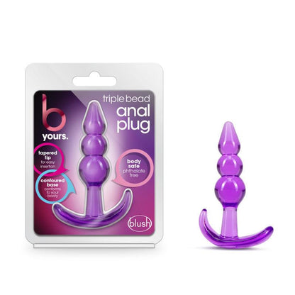 B Yours Triple Bead Anal Plug - Purple 9.5 cm Butt Plug - BL-24411