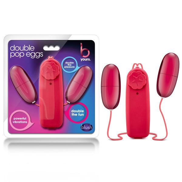 B Yours Double Pop Eggs - Cerise Pink Dual Vibrating Eggs - BL-25500