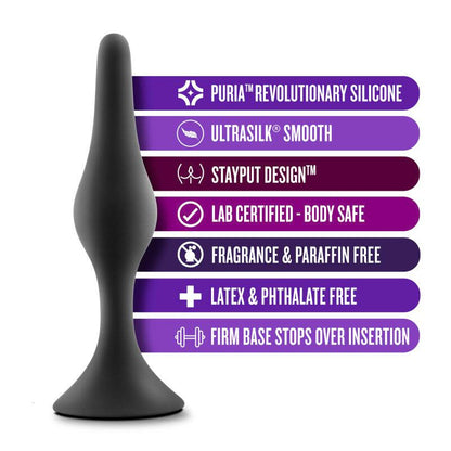 Anal Adventures Platinum Silicone Beginner Plug Kit - Black Butt Plug Kit - Set of 3 Sizes - BL-31265