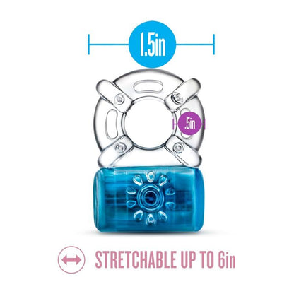 Play With Me Pleaser Rechargeable C-Ring - Blue - Blue Rechargeable Cock Ring - BL-31912