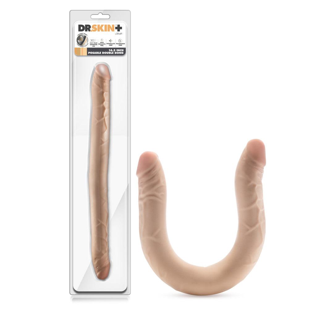 Dr. Skin Plus 16.5'' Posable Double Dong - Flesh 42 cm Double Dong - BL-32093