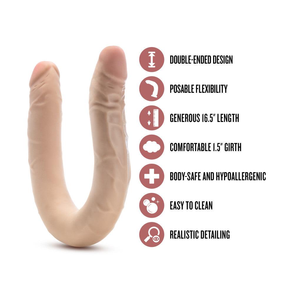 Dr. Skin Plus 16.5'' Posable Double Dong - Flesh 42 cm Double Dong - BL-32093