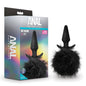 Anal Adventures Platinum Rabbit Tail Plug - Black 10 cm Butt Plug with Bunny Tail - BL-59225