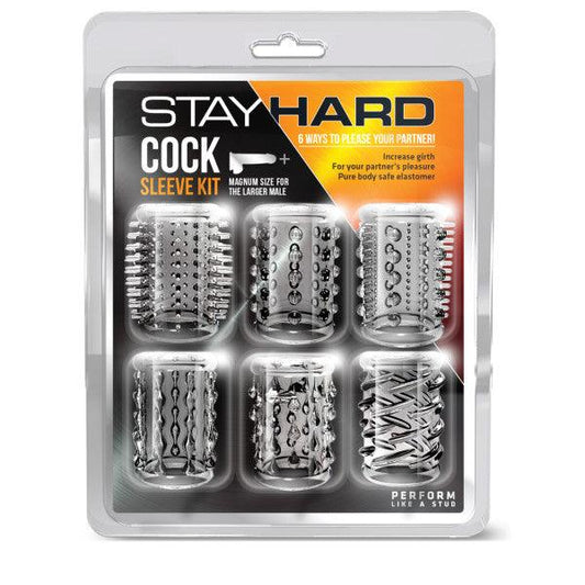 Stay Hard - Cock Sleeve Kit - Clear Penis Sleeves - 6 Pack - BL-60612