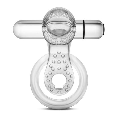 Stay Hard 10-Function Vibrating Tongue Ring - Clear Vibrating Cock & Ball Ring - BL-66912