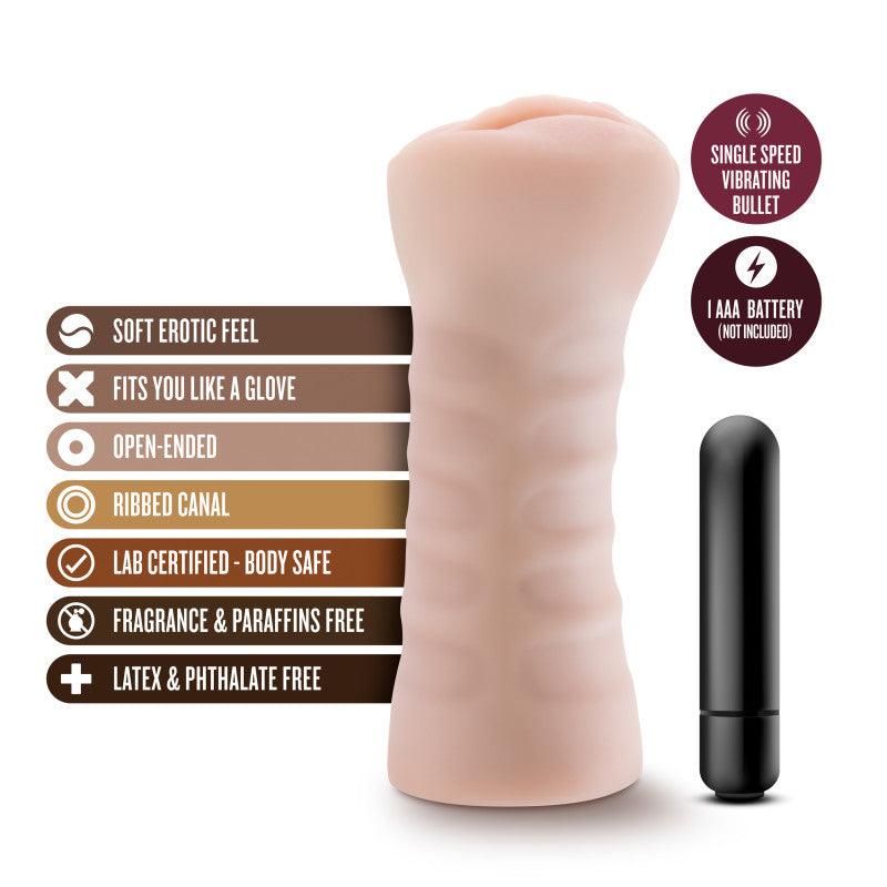 M for Men Ashley - Flesh Vibrating Vagina Stroker - BL-73503