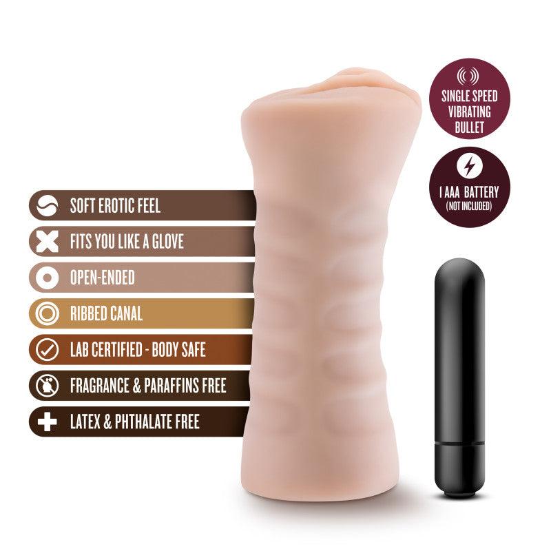 M for Men - Rain - Flesh Vibrating Vagina Stroker - BL-73513