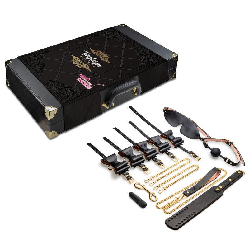 Temptasia Safe Word Bondage Kit with Suitcase - 9 Piece Bondage Set - BL-83605