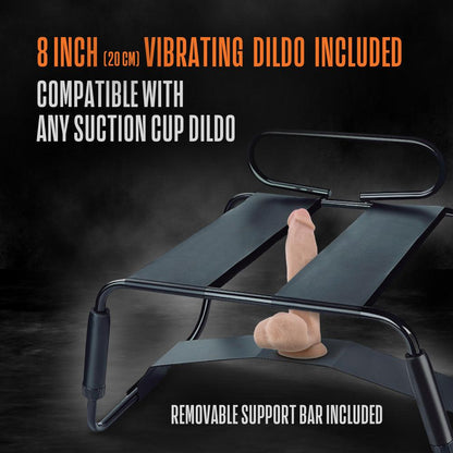 Temptasia Surrender Sex Chair - Black Sex Stool With Vibrating Dildo - BL-89045