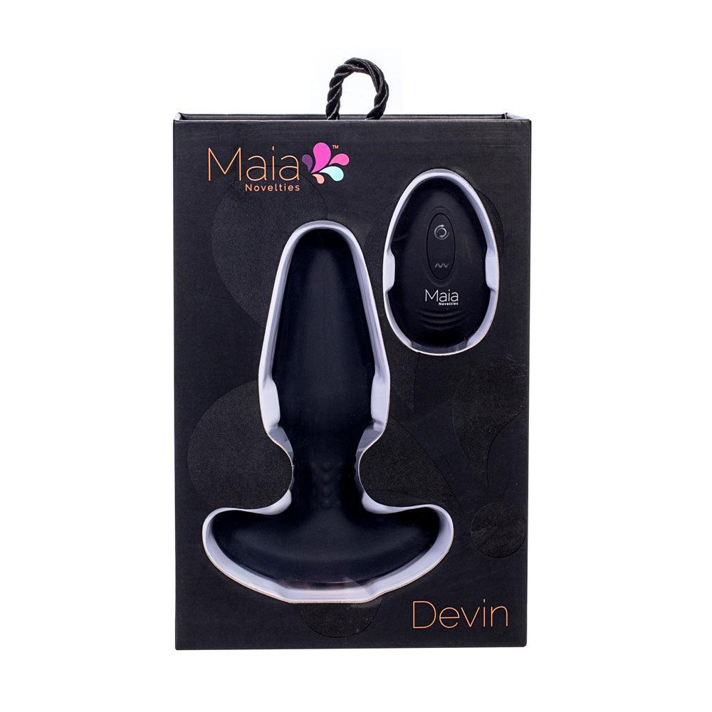 Maia DEVIN - Black USB Rechargeable Vibrating Butt Plug - BO-23-003