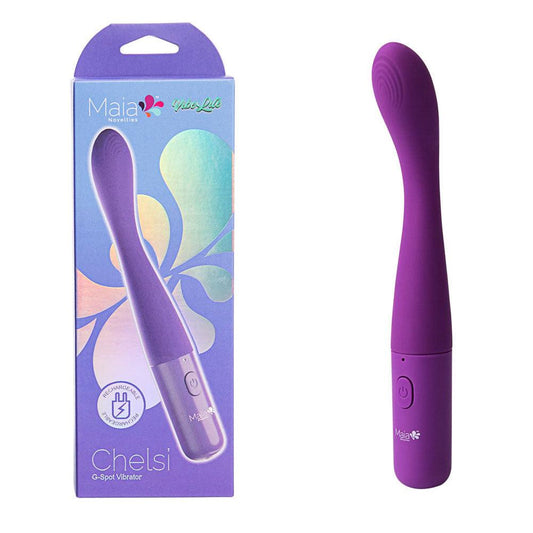 Maia CHELSI - Purple 17.8 cm USB Rechargeable Vibrator - BO-23-008