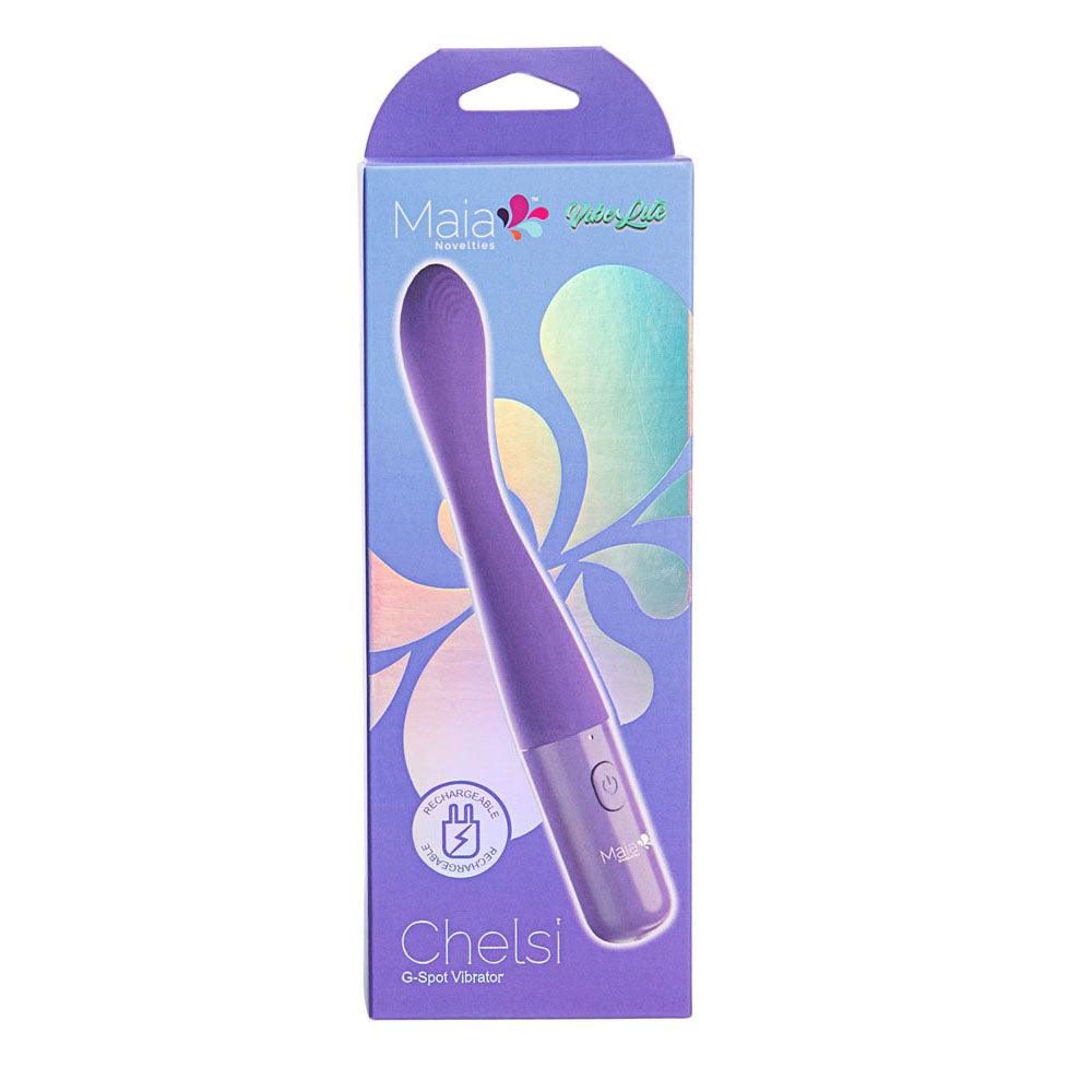 Maia CHELSI - Purple 17.8 cm USB Rechargeable Vibrator - BO-23-008