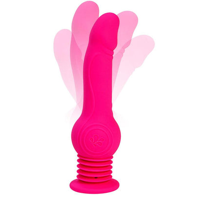 Maia TEGAN - Pink 23.6 cm USB Rechargeable Jumping Vibrating Dong with Remote - BO-23-010