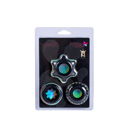 Maia MANZO - Black Silicone Cock Rings - Set of 3 - BO-24-001