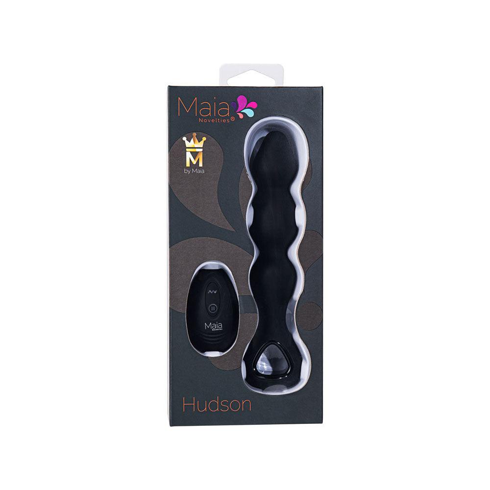 Maia HUDSON - Black 19 cm USB Rechargeable Anal Vibrator with Wireless Remote - BO-24-005