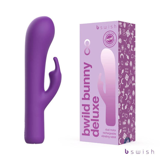 Bwild Bunny Infinite Deluxe - Purple - Purple 19.3 cm USB Rechargeable Rabbit Vibrator - BSBBI0518