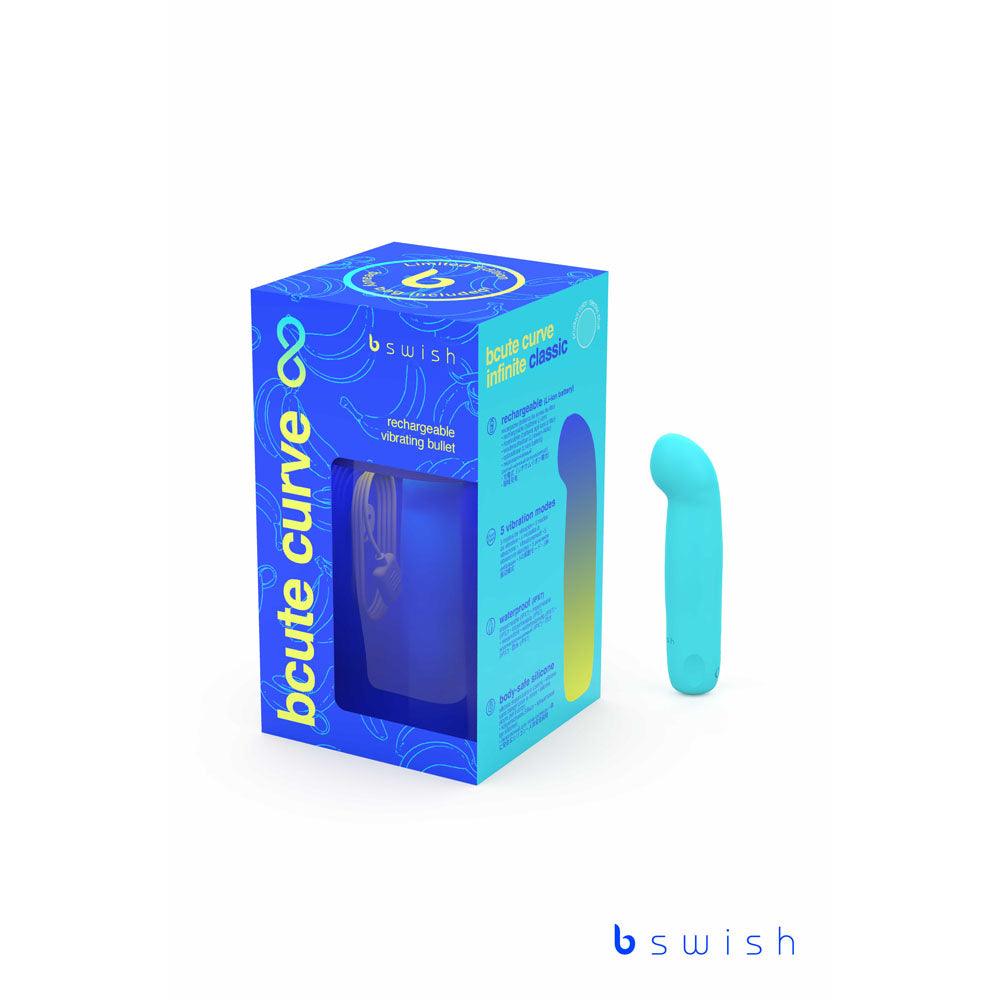 Bcute Curve Infinite Classic Limited Edition - Electric Blue - Electric Blue 10 cm USB Rechargeable Vibrator with Limited Edition Storage Case - BSBCI0396