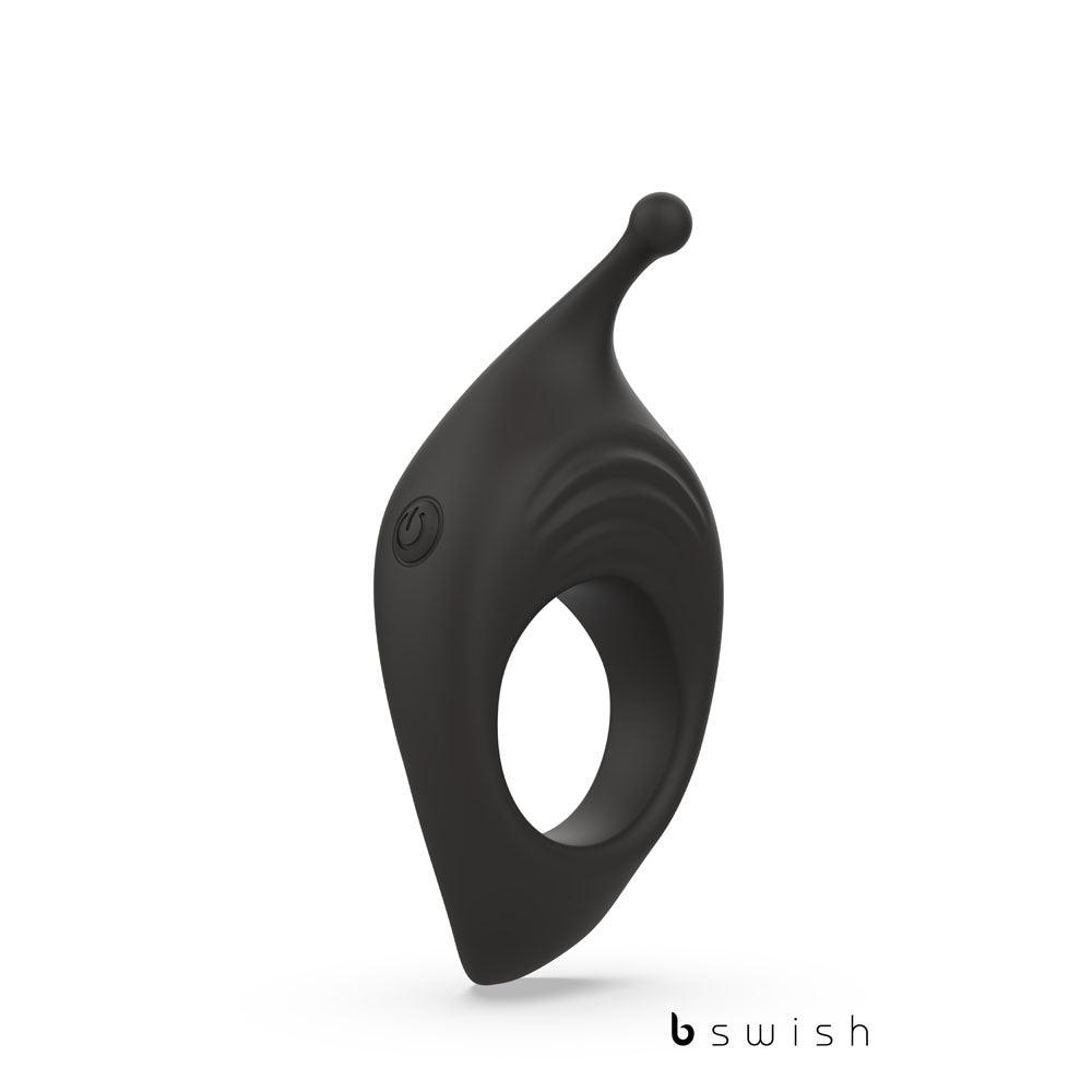 BCharmed Rhythm Infinite Deluxe - Black - Black USB Rechargeable Vibrating Cock Ring - BSBRI0501