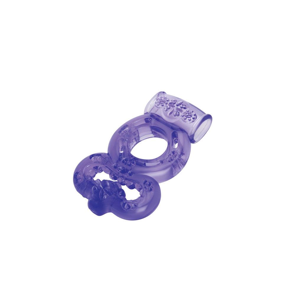 Bodywand Rechargeable Duo Ring - Purple USB Rechargable Vibrating Cock Ring - BW1506