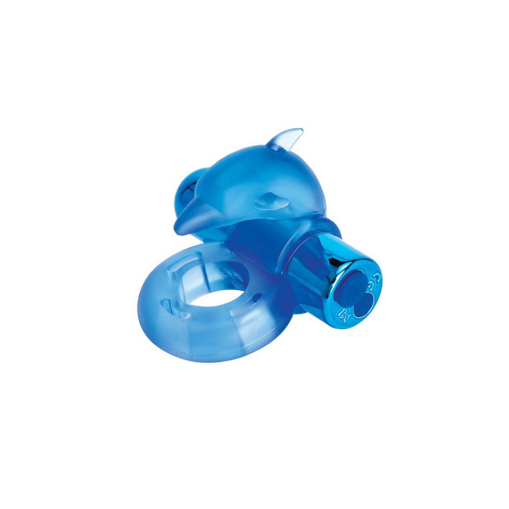 Bodywand Rechargeable Dancing Dolphin Ring - Blue USB Rechargeable Vibrating Cock Ring - BW1507