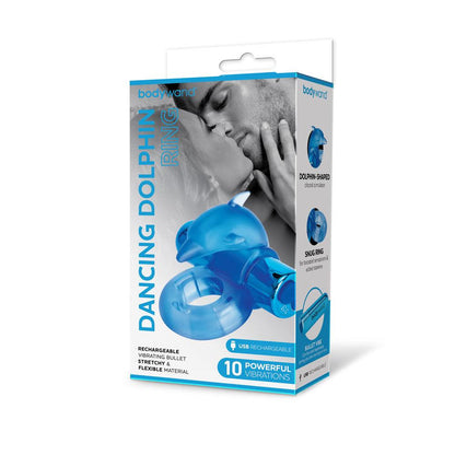 Bodywand Rechargeable Dancing Dolphin Ring - Blue USB Rechargeable Vibrating Cock Ring - BW1507