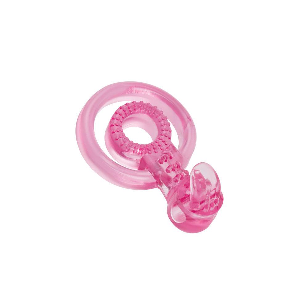 Bodywand Rechargeable Duo Ring with Clit Tickler - Pink USB Rechargeable Vibrating Cock Ring - BW1508