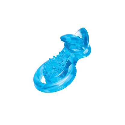 Bodywand Rechargeable Duo Ring with Clit Tickler - Blue USB Rechargeable Vibrating Cock Ring - BW1509