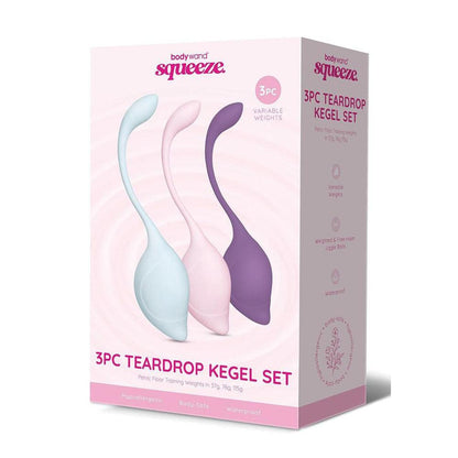 Bodywand Squeeze 3pc Teardrop Kegel Set - Weighted Kegel Set - 3 Piece Kit - BW2006