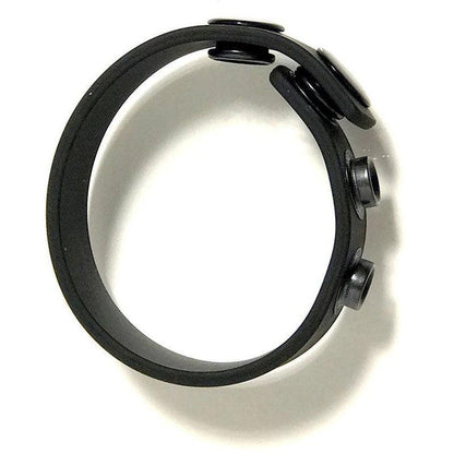 Boneyard Silicone Cock Strap Black - Black 3-Snap Adjustable Cock Ring - BY0300