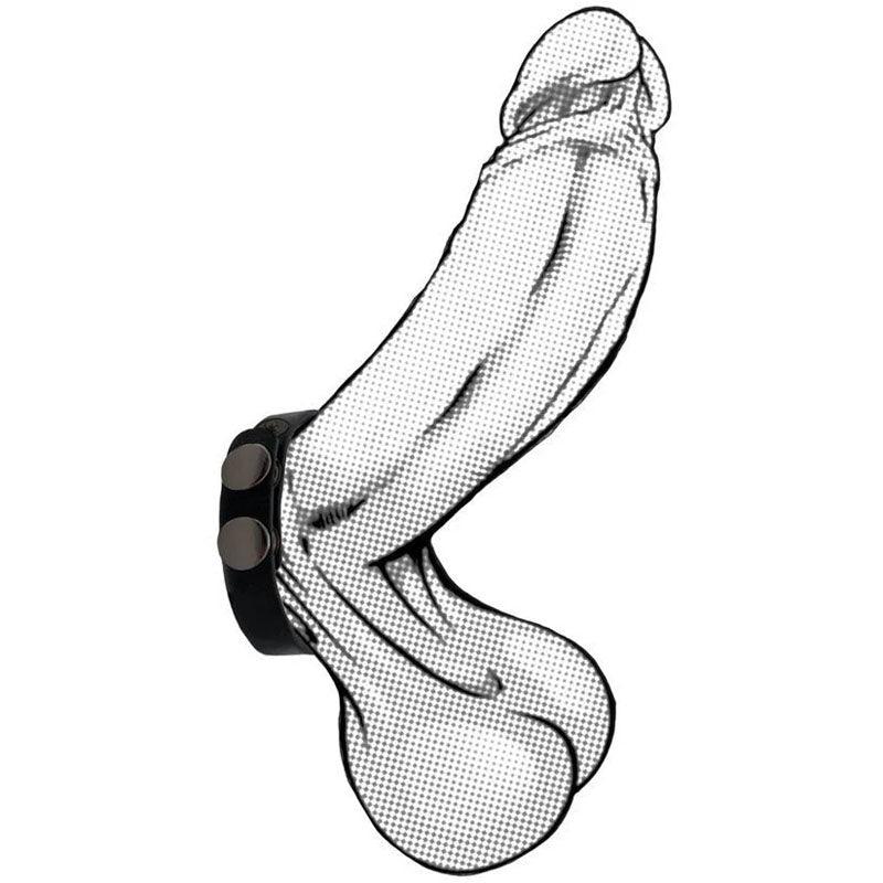 Boneyard Silicone Cock Strap Black - Black 3-Snap Adjustable Cock Ring - BY0300