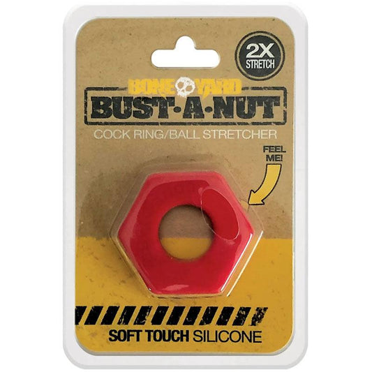 Boneyard Bust a Nut Cock Ring Red - Red Cock Ring - BY0352