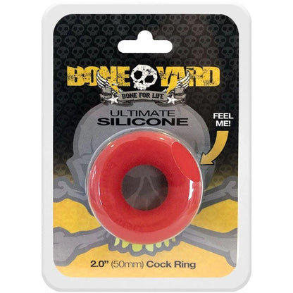 Boneyard Ultimate Silicone Cock Ring Red - Red 50mm Cock Ring - BY0454