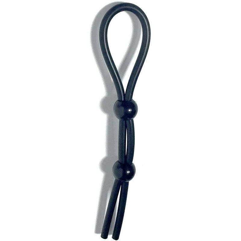 Boneyard Cock Leash Double - Black Adjustable Cock Lasso Ring - BY0466